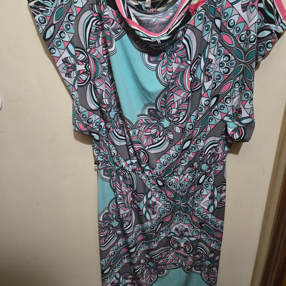 Jennifer Lopez Multicolor Patterned Dress